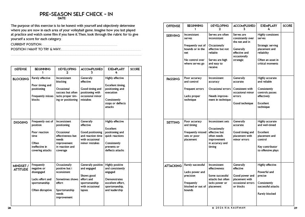 Leadership Lab: Mindset Coaching for Volleyball Players - Season Journal & Workbook Bundle