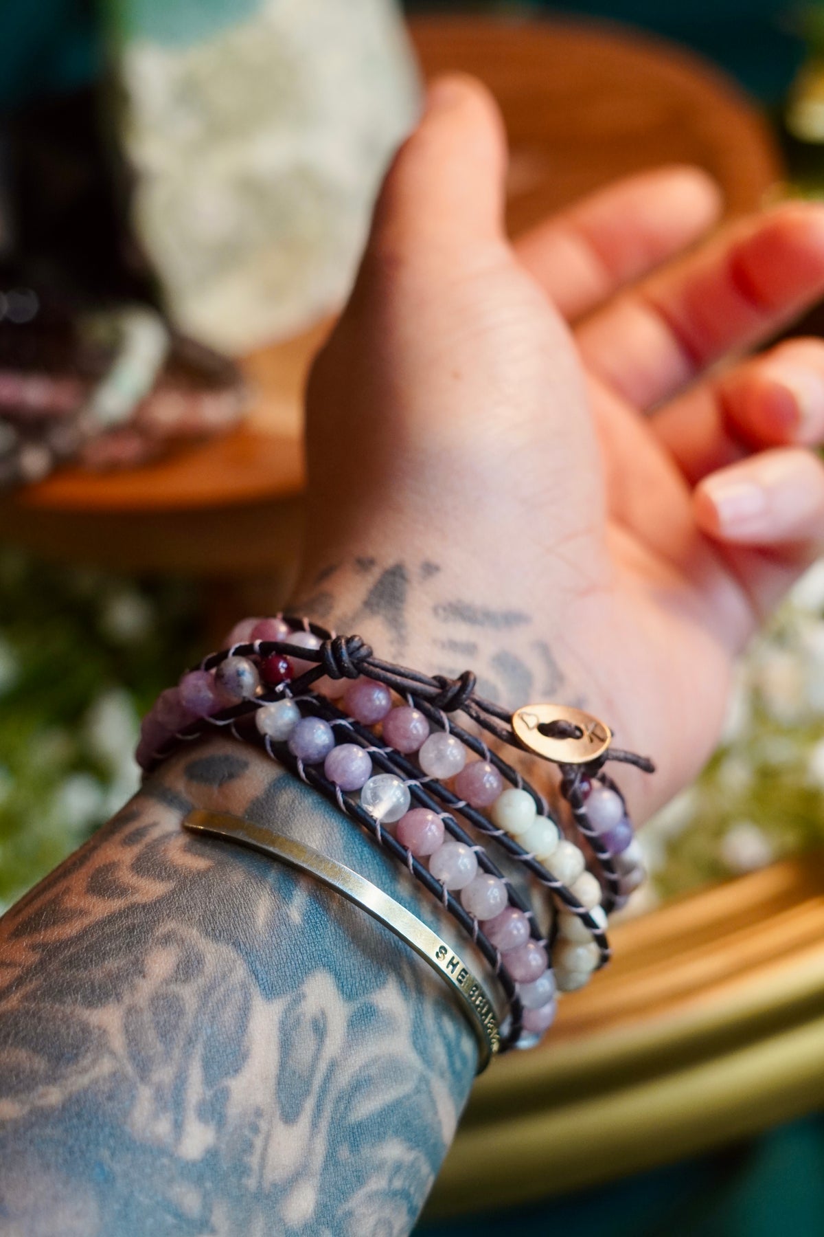 Gentle Firelight - Three Wrap Bracelet